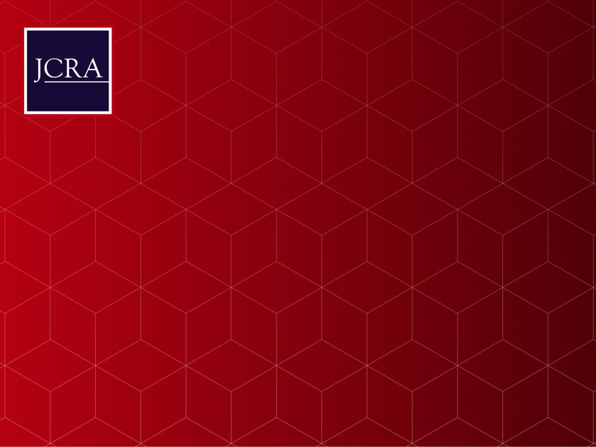 A striking red backdrop adorned with diagonal lines, enhancing the visual appeal with a sense of depth with JCRA logo.